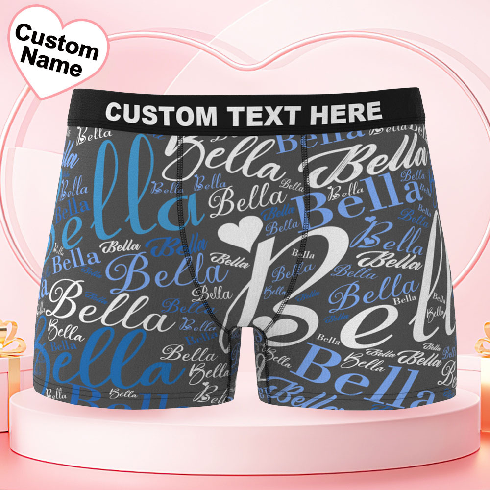 Custom Name Men's Underwear Word Art Personalized Men's Boxer Briefs - GetPhotoSocksUk