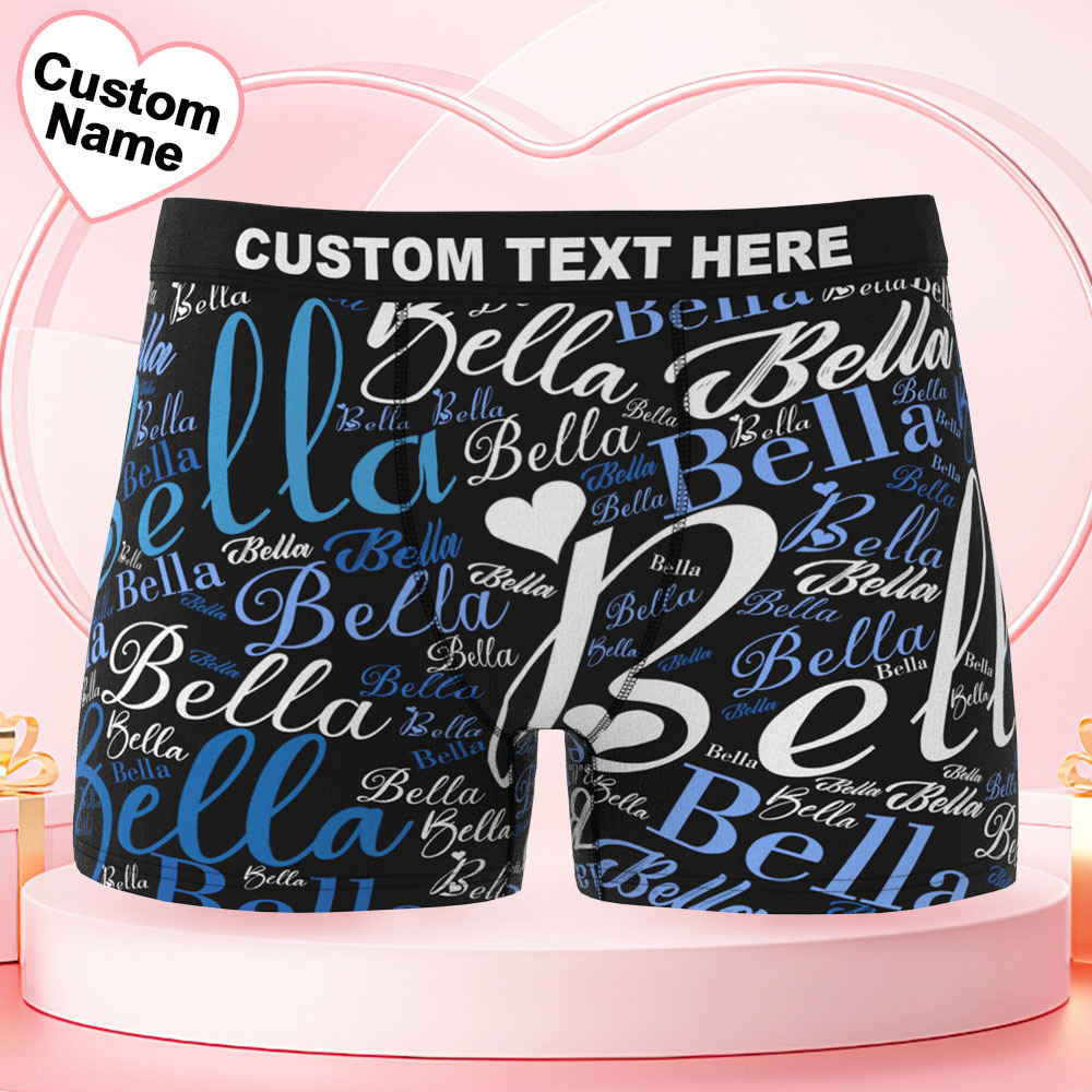 Custom Name Men's Underwear Word Art Personalized Men's Boxer Briefs - GetPhotoSocksUk