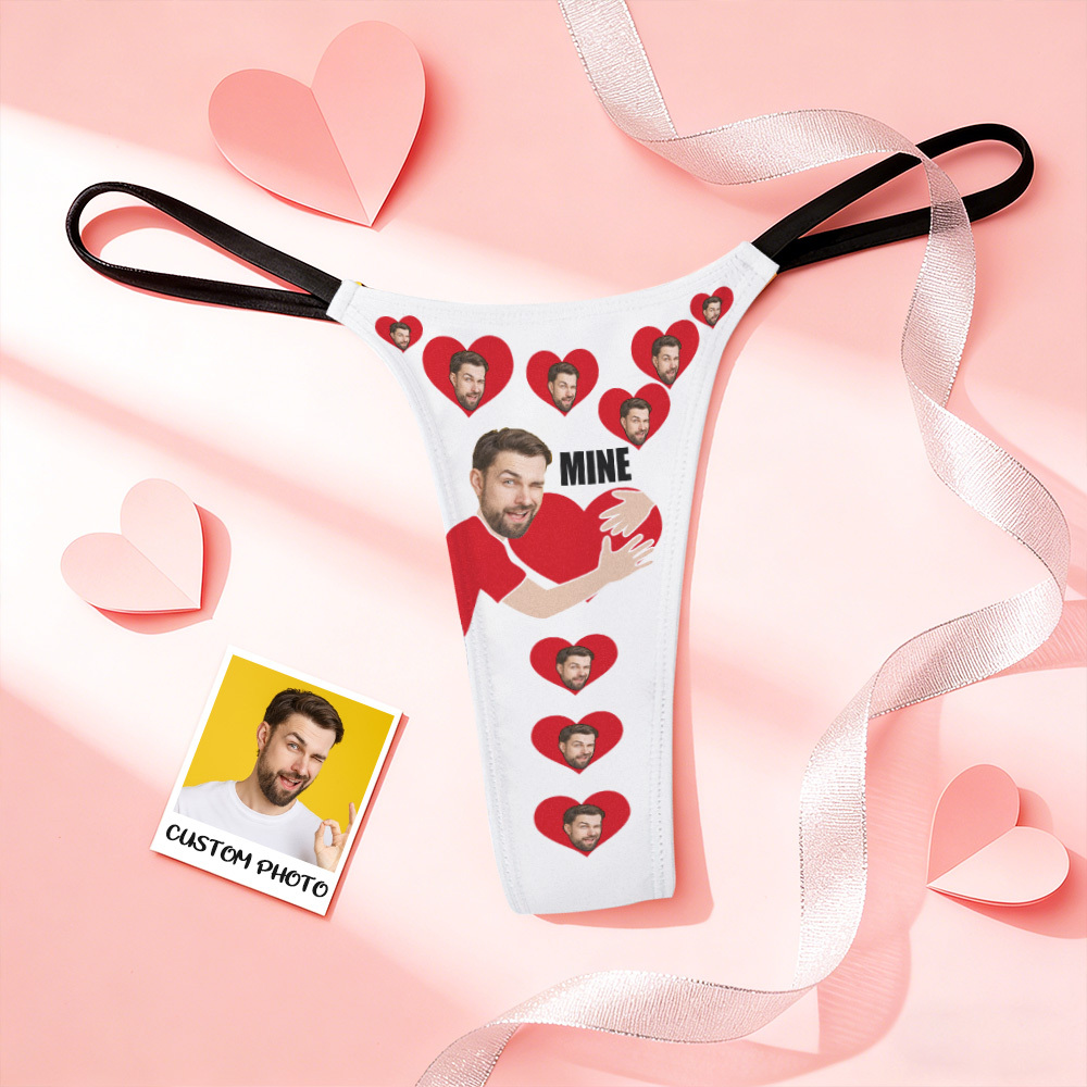Custom Thongs Face Photo Panties Funny Underwear Briefs Kiss Me Love Thong Valentine Gift - GetPhotoSocksUk