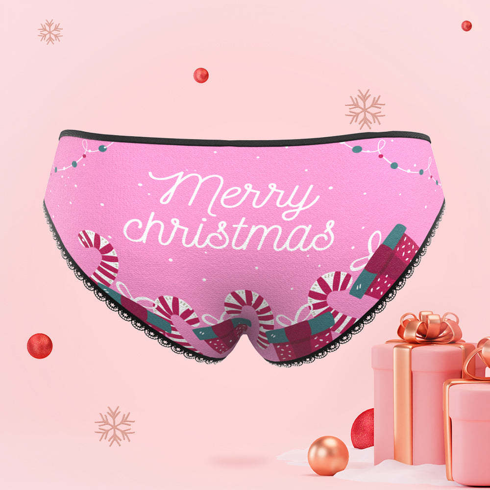 Custom Face Santa is Here Women's Panties Personalized Christmas Gift -