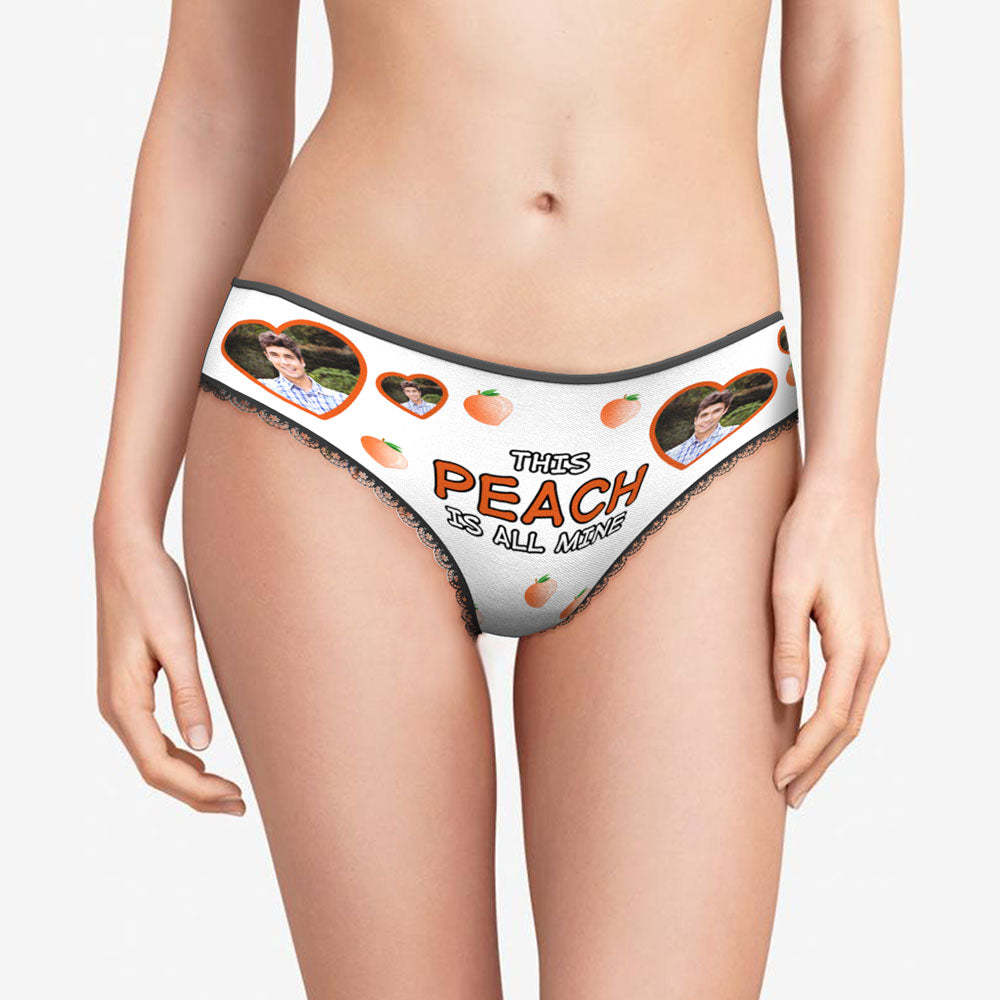 Custom Face Heart Panties This Peach Is All Mine Personalized Valentine's Day Gifts -