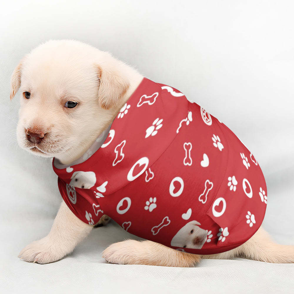 Custom Face Full Print Pet Sweater Personalized Paw Print Bone Pet Clothes -