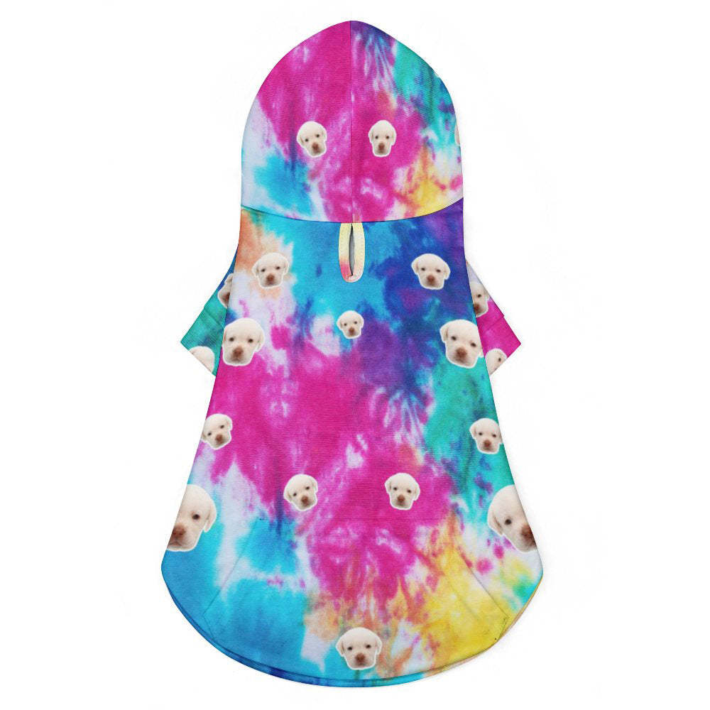 Custom Face Full Print Pet Sweater Tie Dye Pet Clothes -