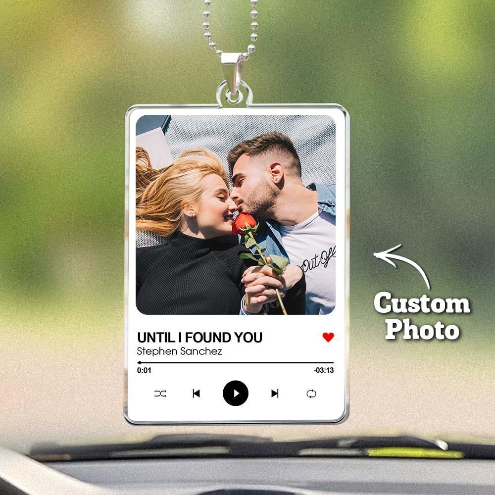 Personalized Photo Rear View Mirror Accessory Favorite Song Title - GetPhotoSocksUk