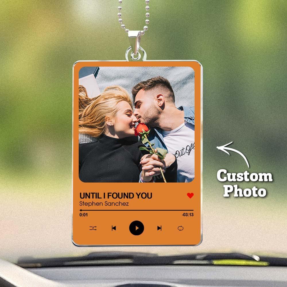 Personalized Photo Rear View Mirror Accessory Favorite Song Title - GetPhotoSocksUk
