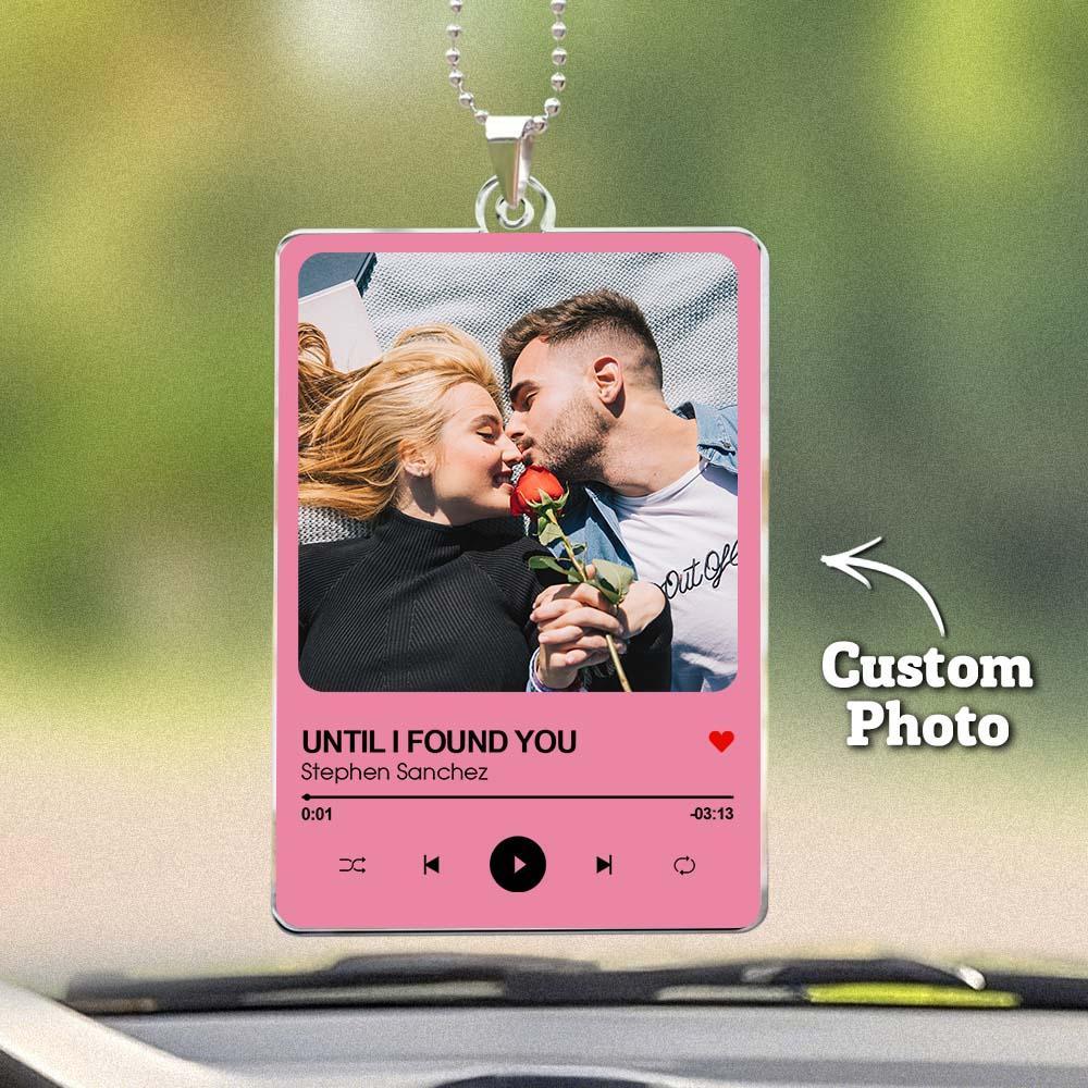 Personalized Photo Rear View Mirror Accessory Favorite Song Title - GetPhotoSocksUk