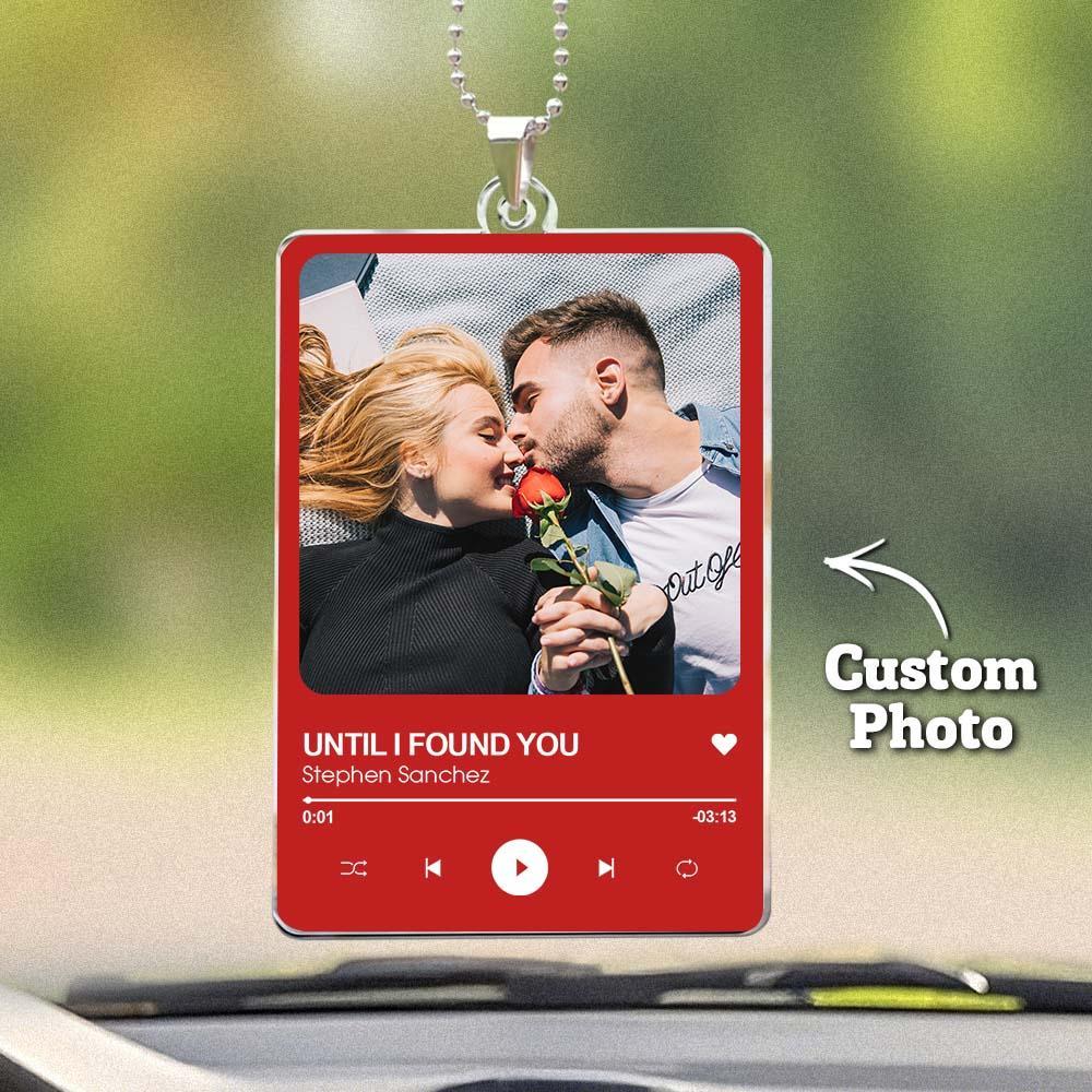 Personalized Photo Rear View Mirror Accessory Favorite Song Title - GetPhotoSocksUk