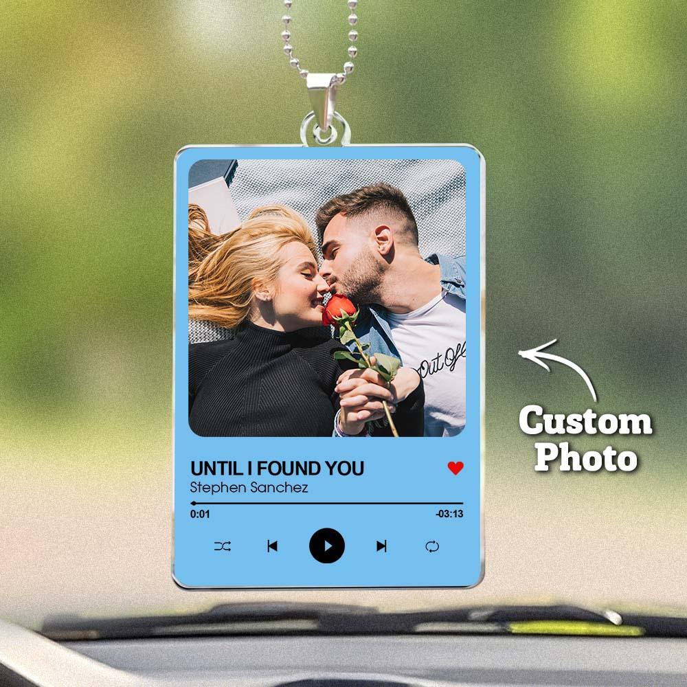 Personalized Photo Rear View Mirror Accessory Favorite Song Title - GetPhotoSocksUk