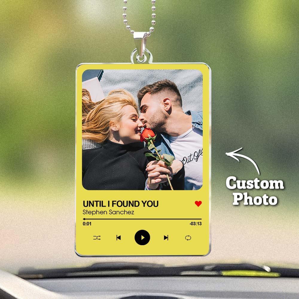 Personalized Photo Rear View Mirror Accessory Favorite Song Title - GetPhotoSocksUk