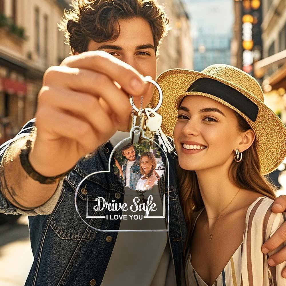 Drive Safe, I Love You - Personalized Photo Rear View Mirror Accessory