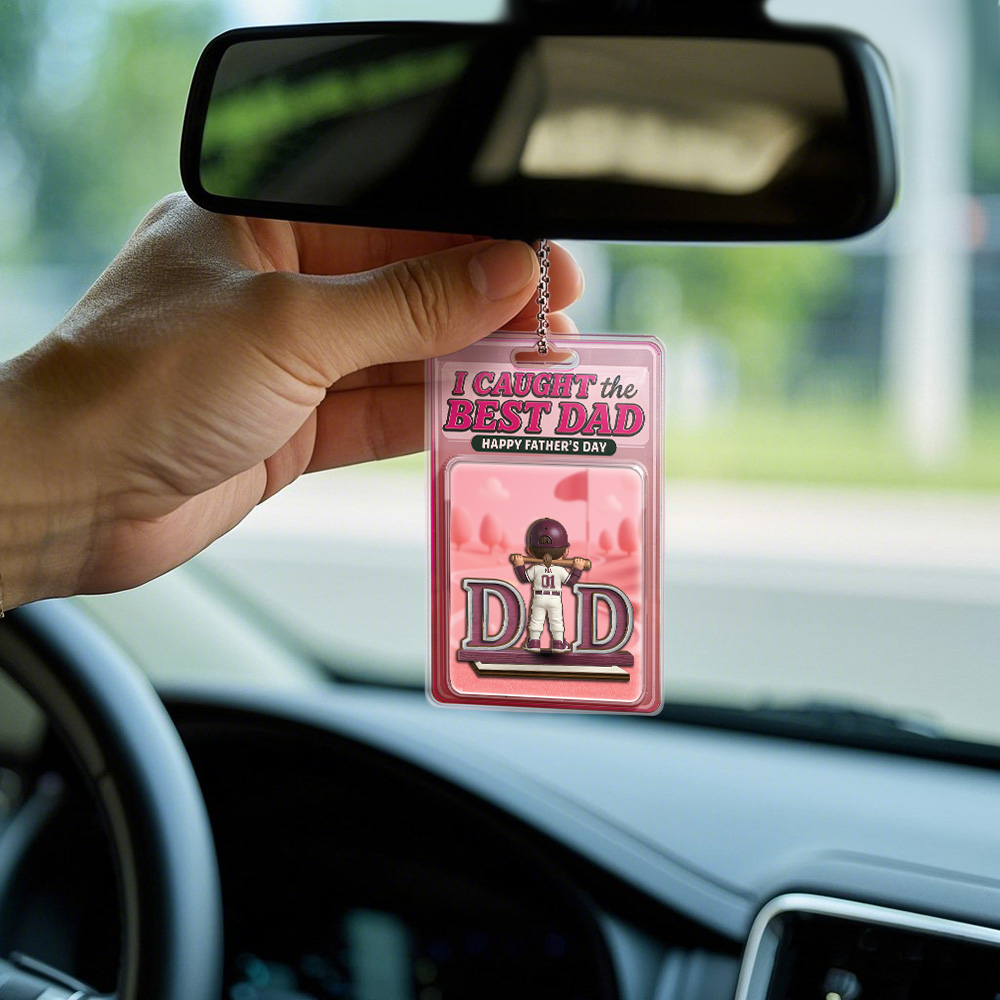 Father's Day Custom 3D Effect Action Figure Pack Packaging Toy Box Style Art Gift Personalized Acrylic Car Hanger Gift