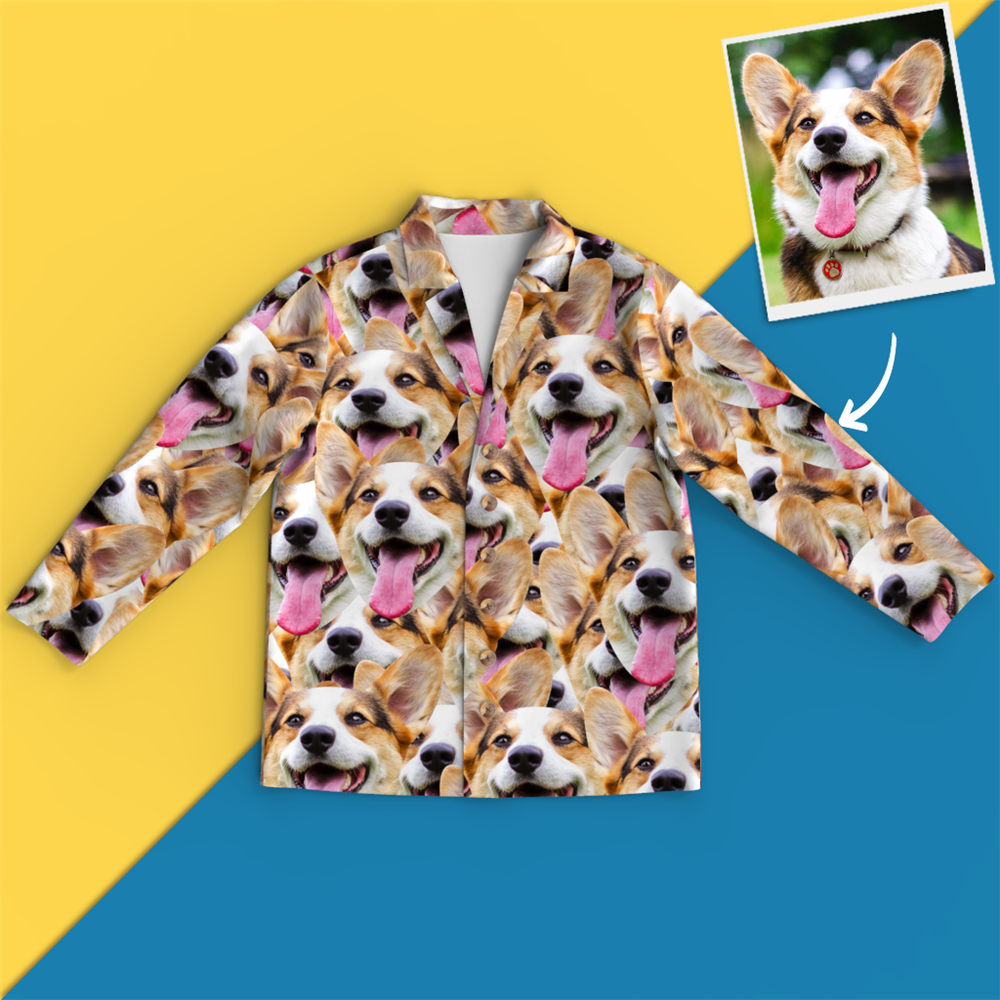 Custom Face Pajamas - Face Mash Dog - CustomPhotoSocks