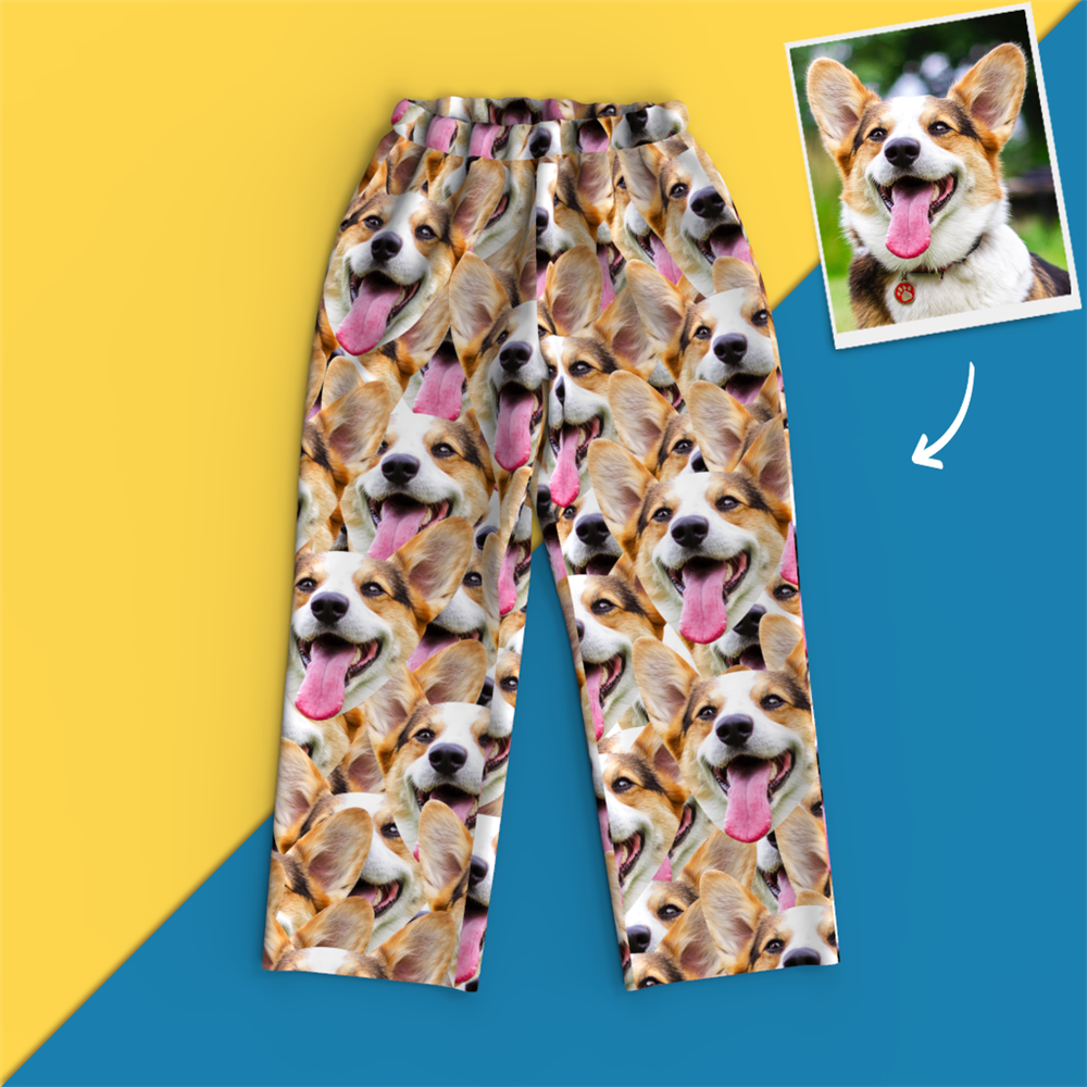 Custom Face Pajamas - Face Mash Dog - CustomPhotoSocks