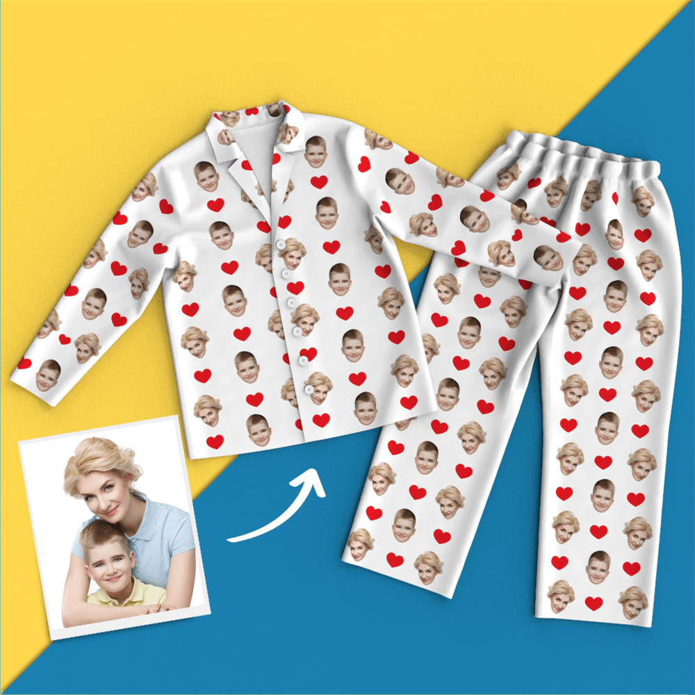 Custom Face Pajamas - Heart - CustomPhotoSocks