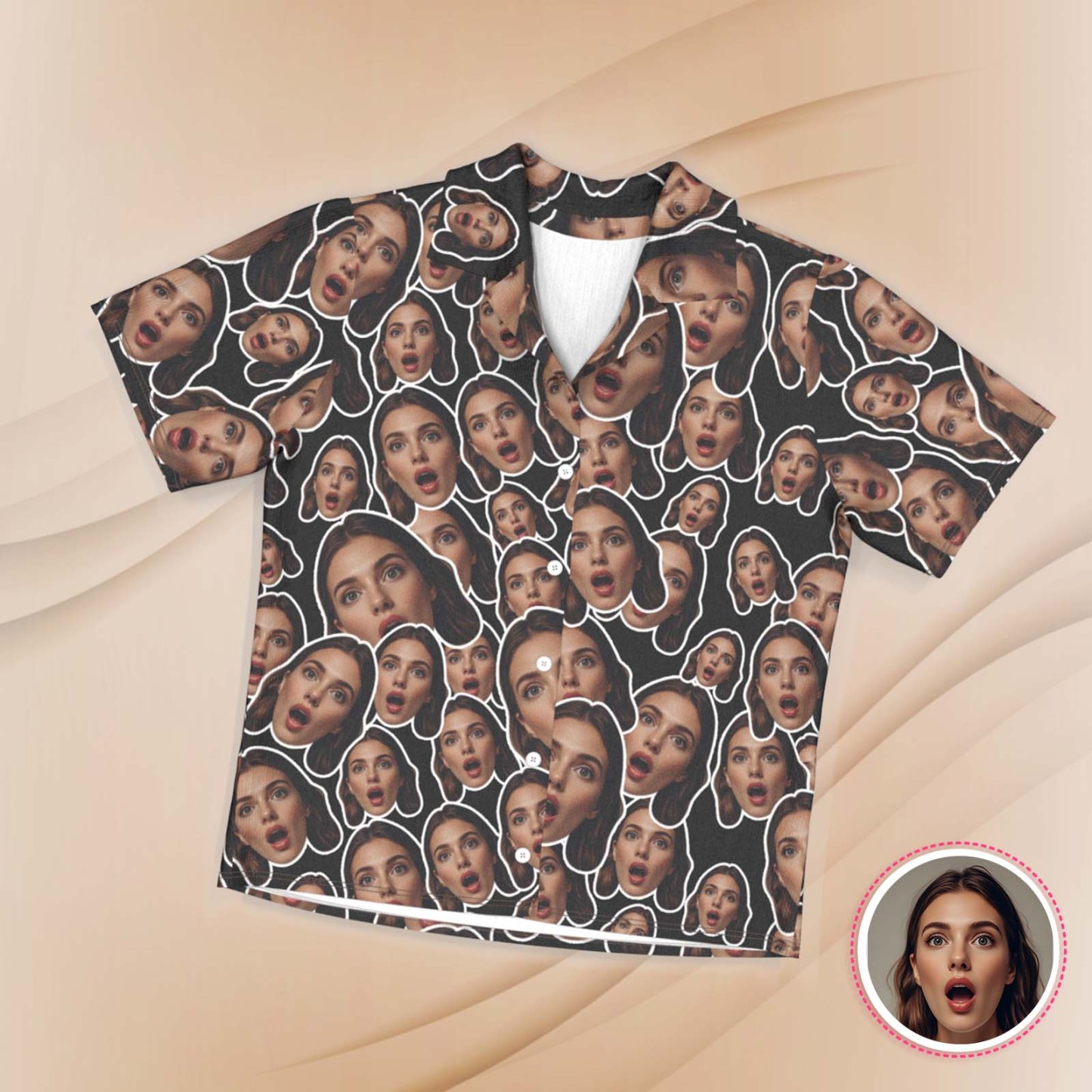 Custom Face Short Sleeved Pajamas Personalised Women's Sleepwear Love Gifts For Her - GetPhotoSocksUk
