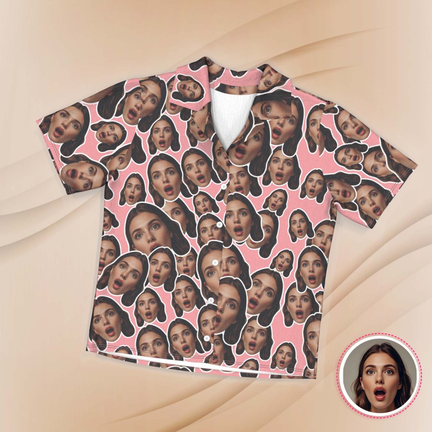 Custom Face Short Sleeved Pajamas Personalised Women's Sleepwear Love Gifts For Her - GetPhotoSocksUk