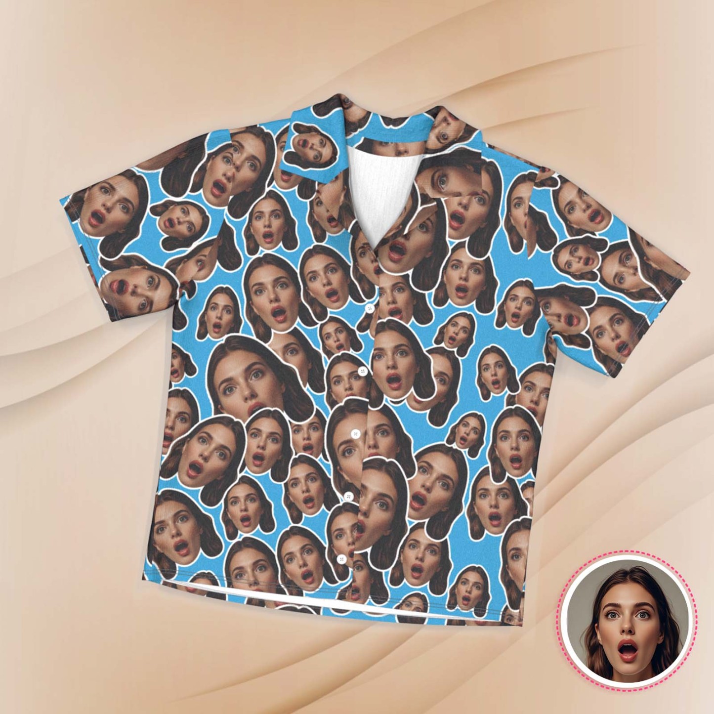 Custom Face Short Sleeved Pajamas Personalised Women's Sleepwear Love Gifts For Her - GetPhotoSocksUk