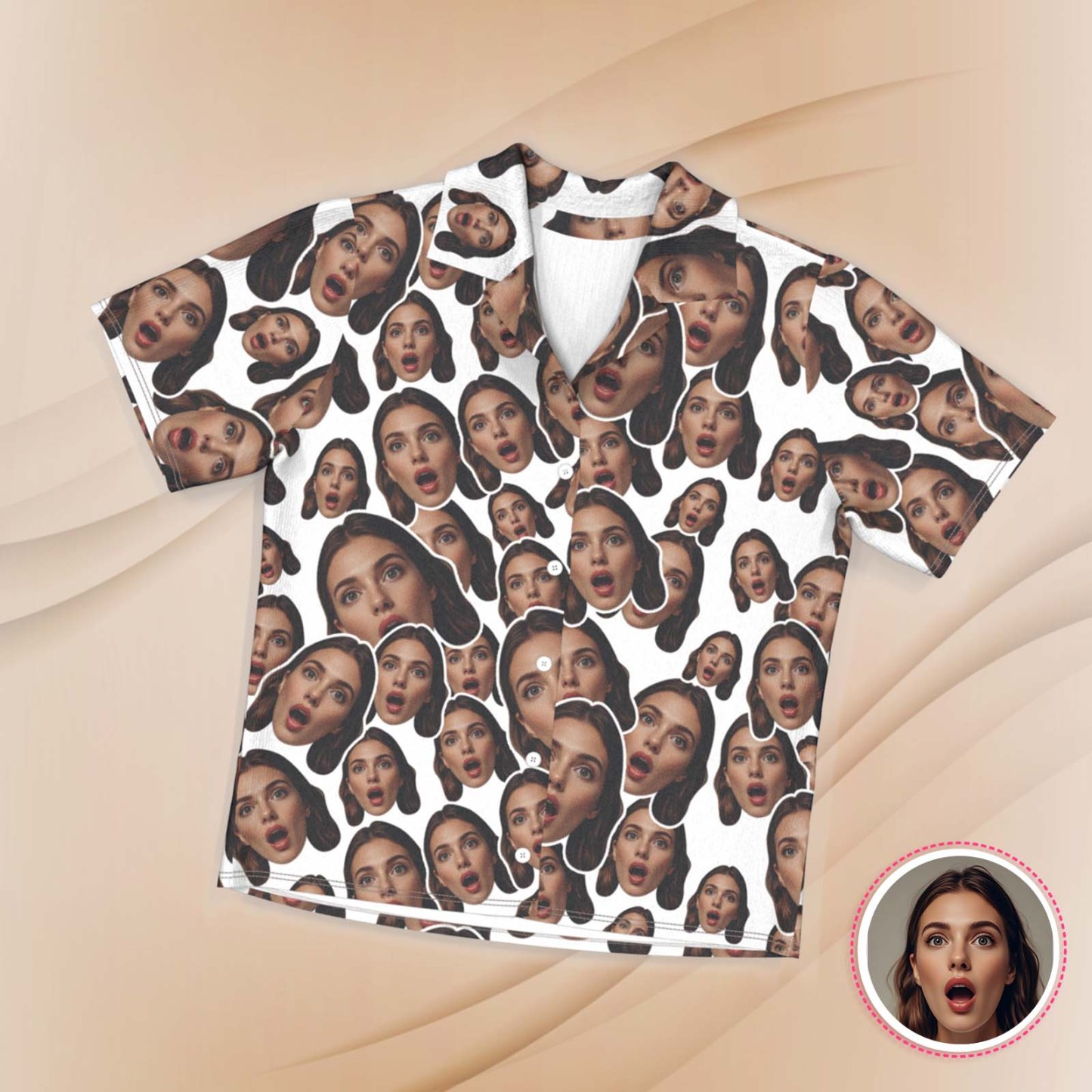 Custom Face Short Sleeved Pajamas Personalised Women's Sleepwear Love Gifts For Her - GetPhotoSocksUk