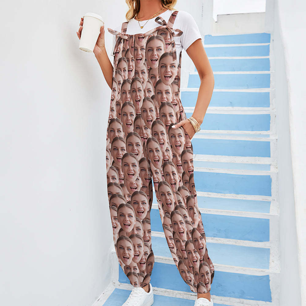 Custom Face Jumpsuit With Suspender Face Mash Rompers -