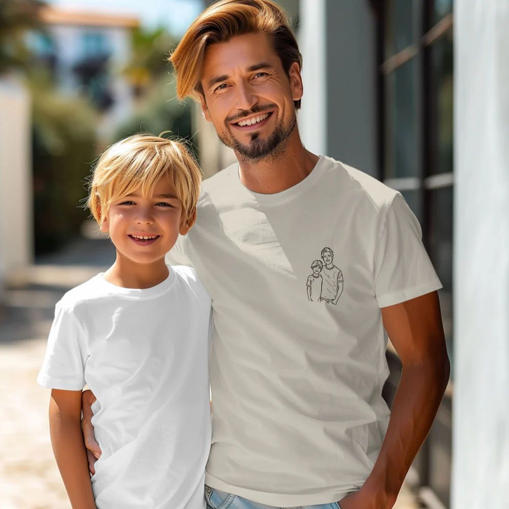 Fathers Day Gifts, Custom Photo Shirt For Dad, Father's Day Shirt, Personalized Dad Portrait Shirt, Dad Birthday Gifts, Gift for Husband - GetPhotoSocksUk