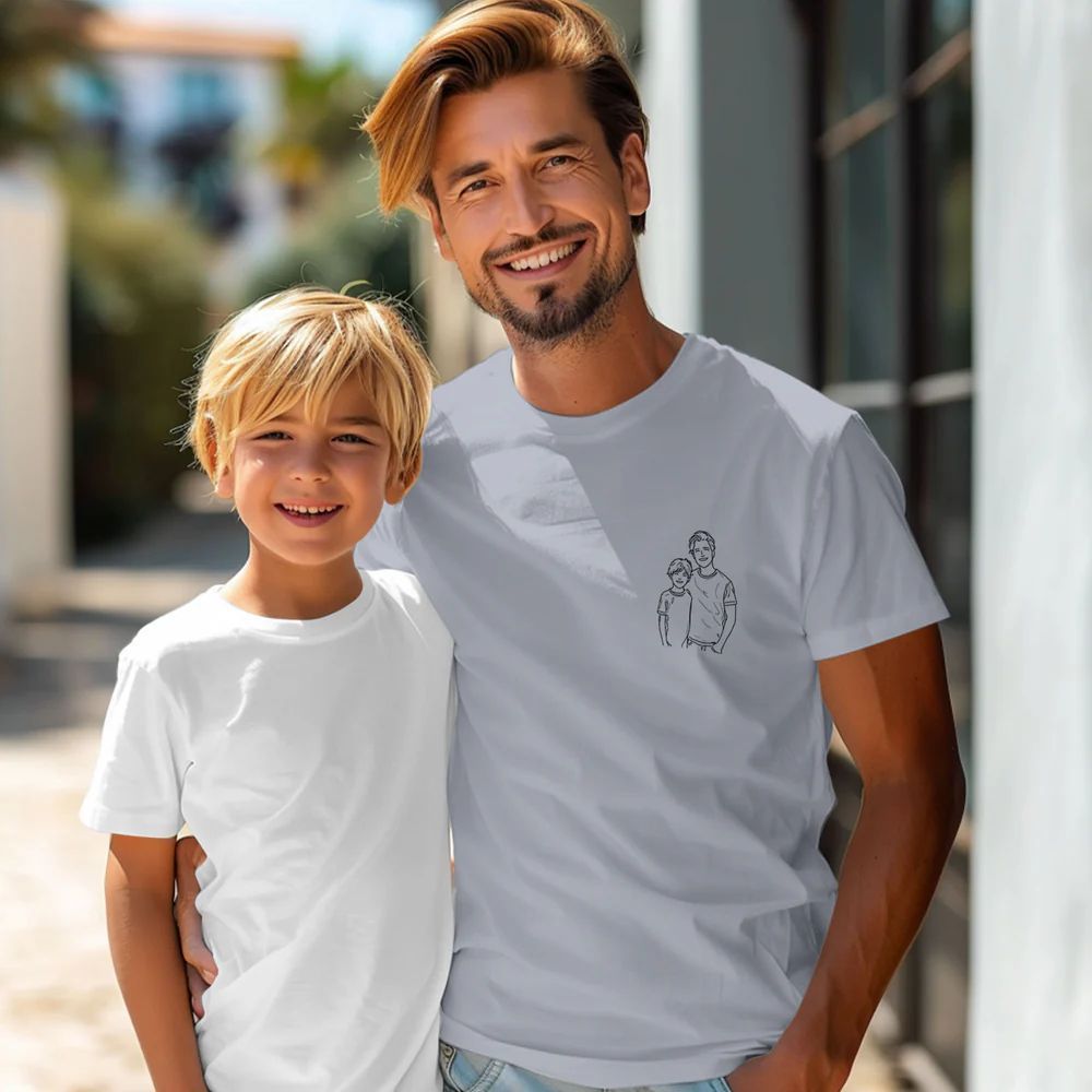 Fathers Day Gifts, Custom Photo Shirt For Dad, Father's Day Shirt, Personalized Dad Portrait Shirt, Dad Birthday Gifts, Gift for Husband - GetPhotoSocksUk