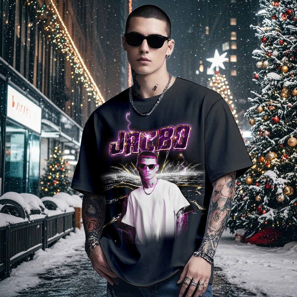 Custom Retro T-Shirt with Your Photo And Text Vintage Christmas Gift Idea - GetPhotoSocksUk