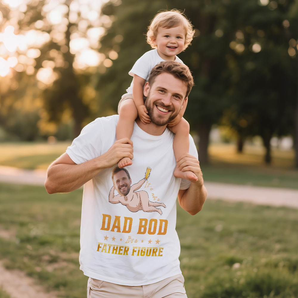 Custom Face T Shirt Personalized Dad Bod Father Figure Funny Face T Shirt Fathers Day Gift