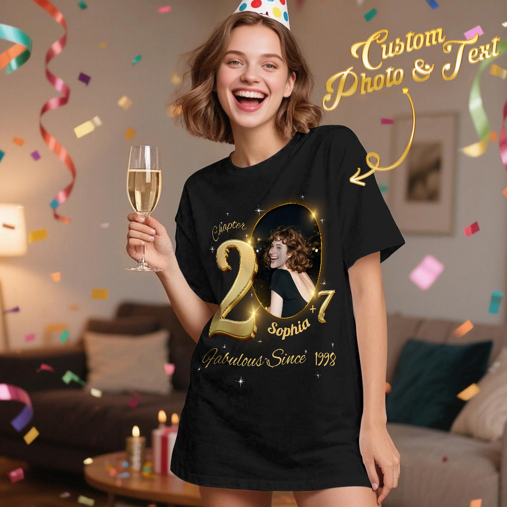 Custom Photo Vintage Tee Personalized Name Blue T-shirt Fabulous Since Year Ideas Birthday T Shirt - GetPhotoSocksUk