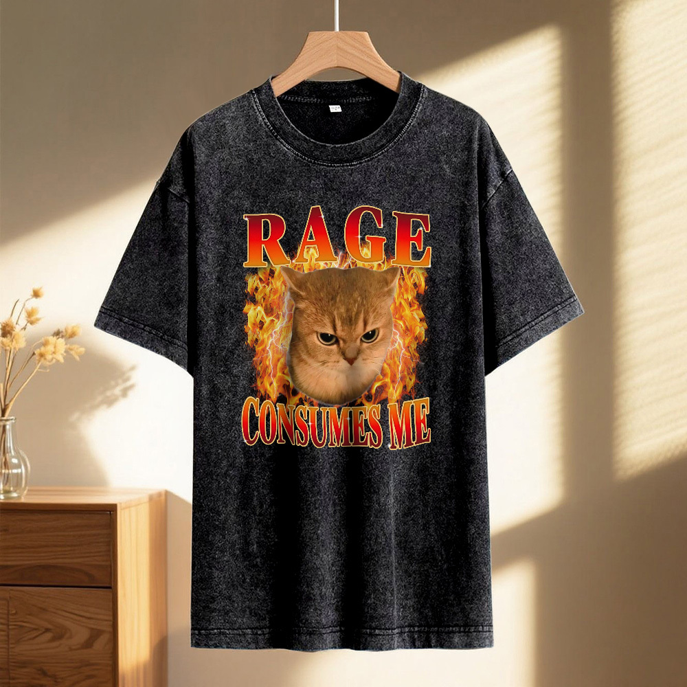 Custom Face Funny Cat Meme T-Shirt Vintage Graphic Tee with Your Photo and Text Retro 90s Style Cat Lover Shirt Unisex Pet - GetPhotoSocksUk