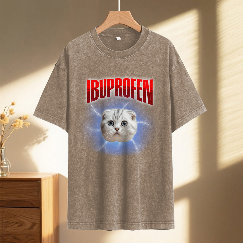 Custom Face Funny Cat Meme T-Shirt Vintage Graphic Tee with Your Photo and Text Retro 90s Style Cat Lover Shirt Unisex Pet - GetPhotoSocksUk