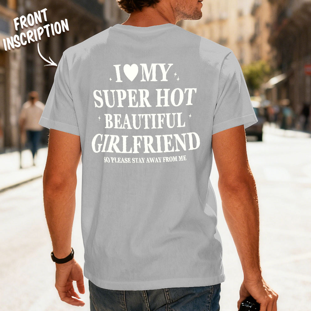Custom Vintage Bootleg Shirt Cotton Name Personalized Shirt Custom T Shirts 90's Tee I Love My Girlfriend - GetPhotoSocksUk