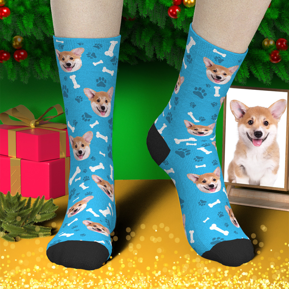 Custom Face Socks Add Pictures and Name - Dog