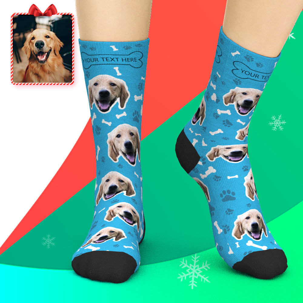 Custom Face Socks Add Pictures and Name - Dog