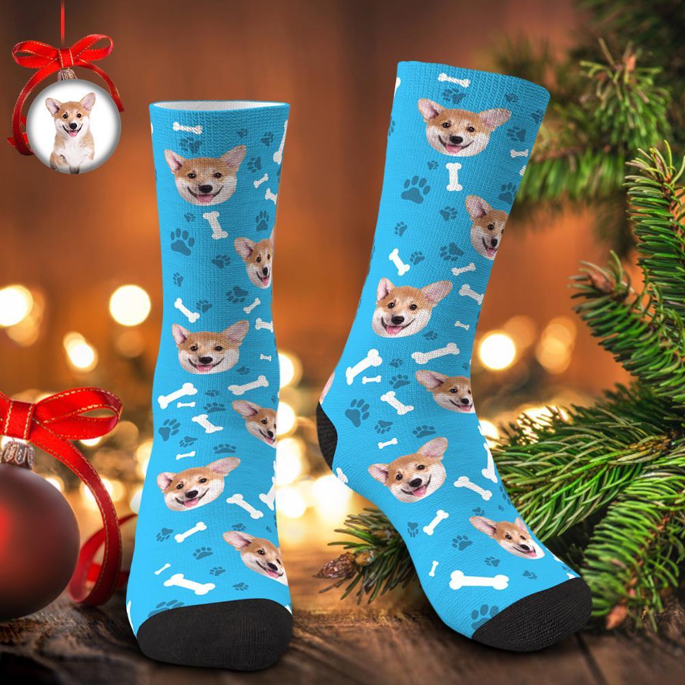 Custom Face Socks Add Pictures and Name - Dog