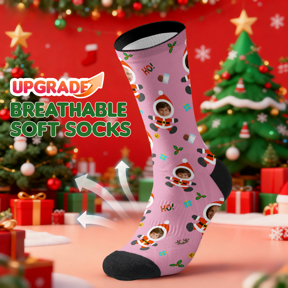 Personalized Christmas Socks Snowman HOHO Christmas SocksCustom Christmas Socks Gift for Family Couple - GetPhotoSocksUk