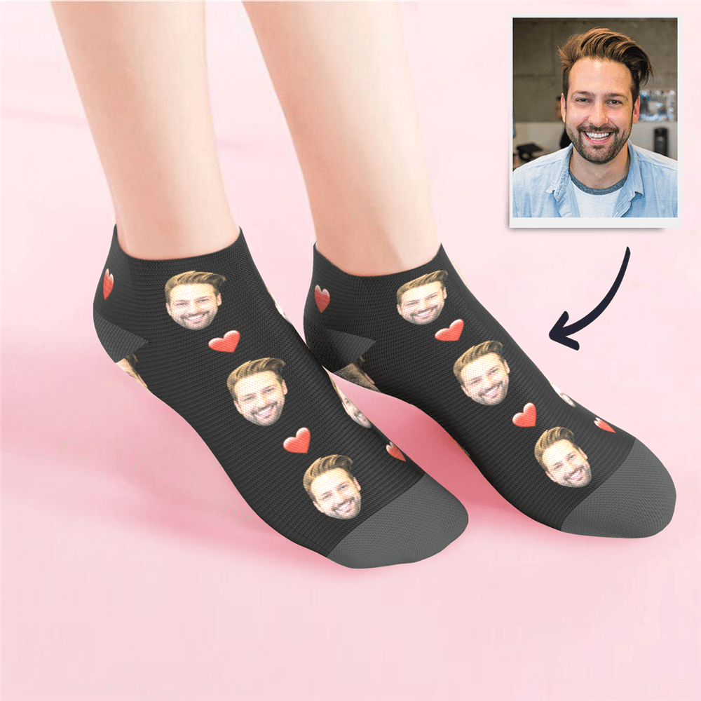 Custom Low cut Ankle Socks Heart - CustomPhotoSocks