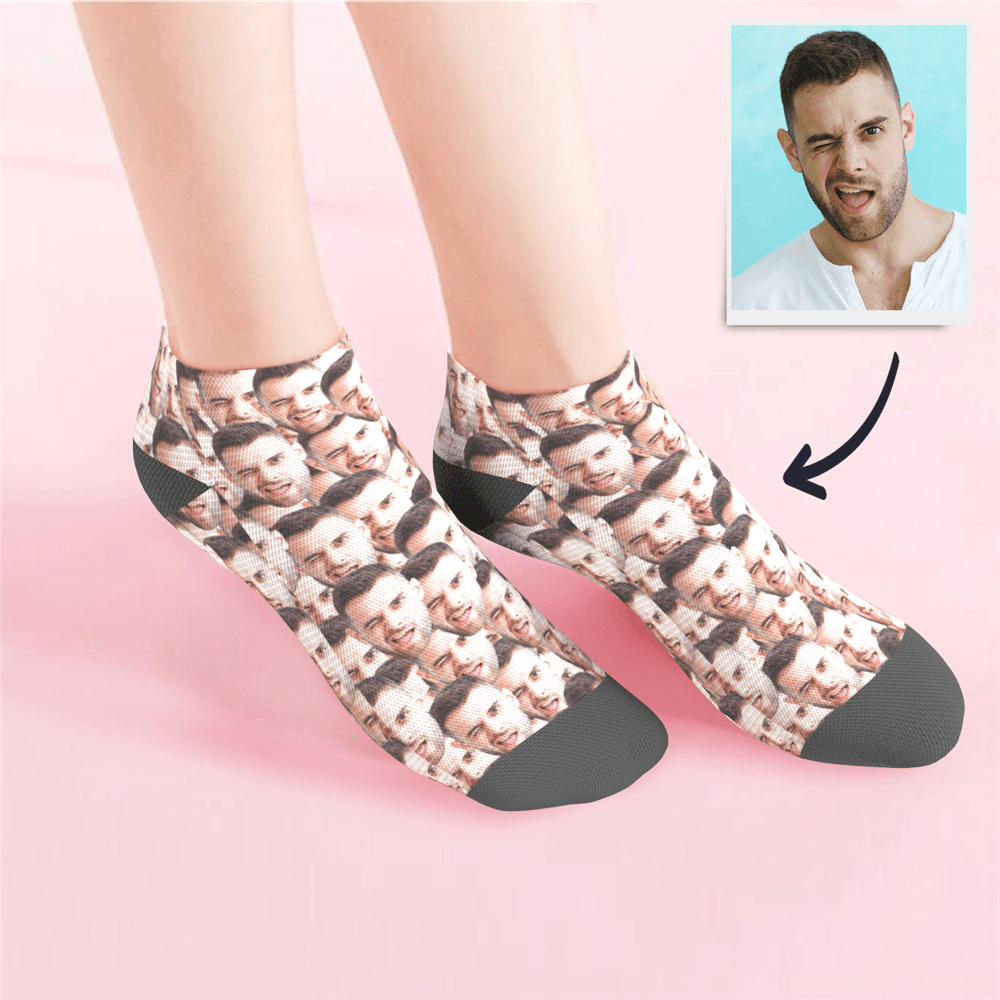 Custom Low cut Ankle Socks Face Mash - CustomPhotoSocks