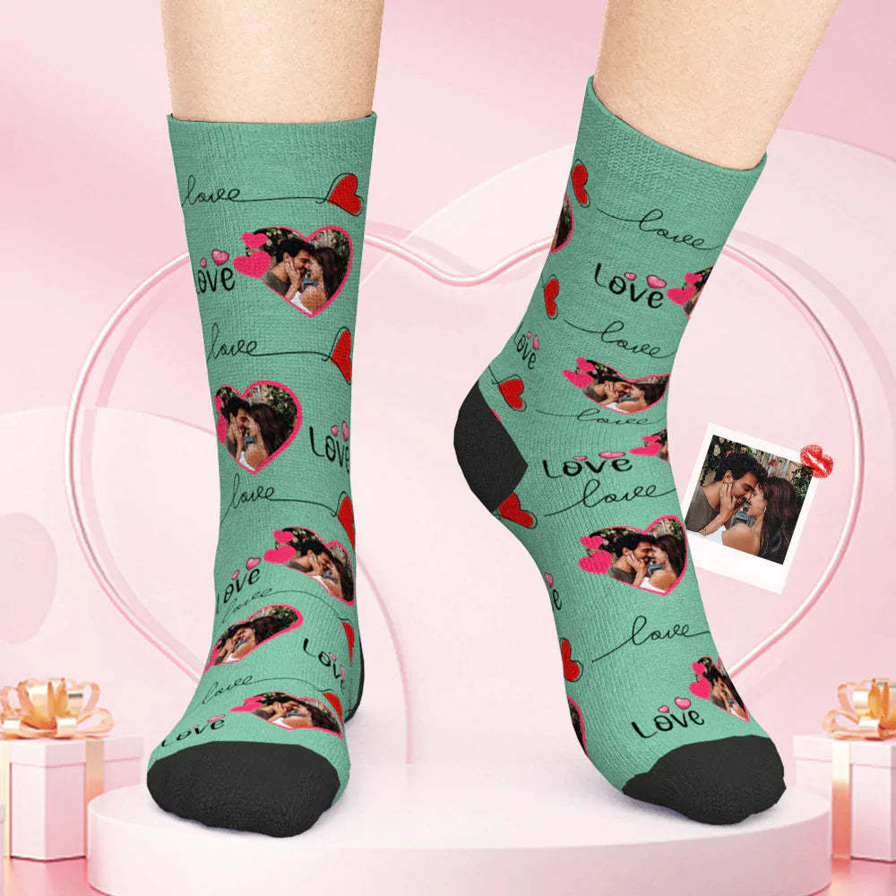 Custom Face Socks Couple Love Socks Custom Lover Funny Socks Valentine's Day Gift -