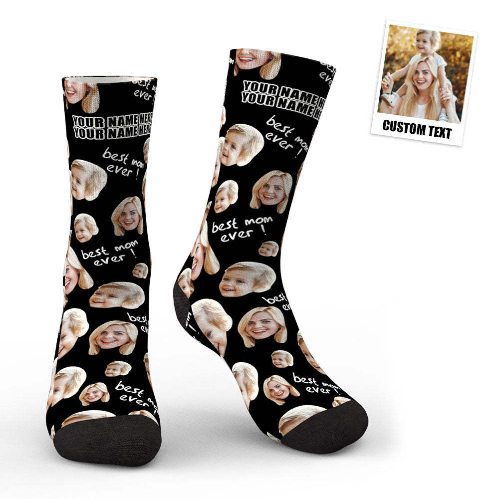 3D Preview Custom Photo Socks Gifts For Mother Best Mom Ever -