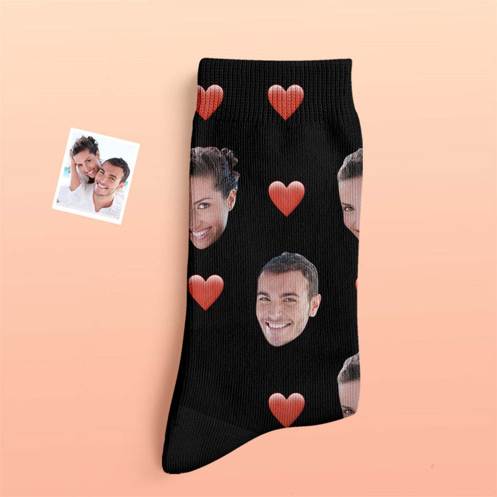 Custom Thick Socks Photo 3D Digital Printed Socks Autumn Winter Warm Socks Heart -