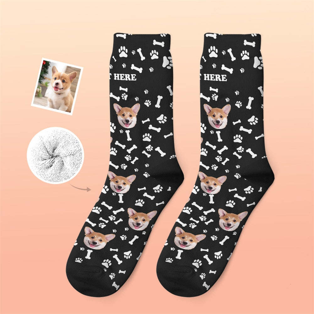 Custom Thick Socks Photo 3D Digital Printed Socks Autumn Winter Warm Socks Dog -