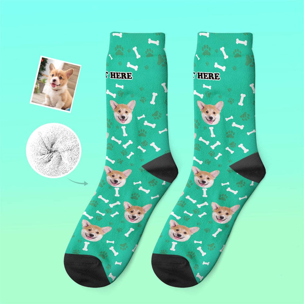 Custom Thick Socks Photo 3D Digital Printed Socks Autumn Winter Warm Socks Dog -