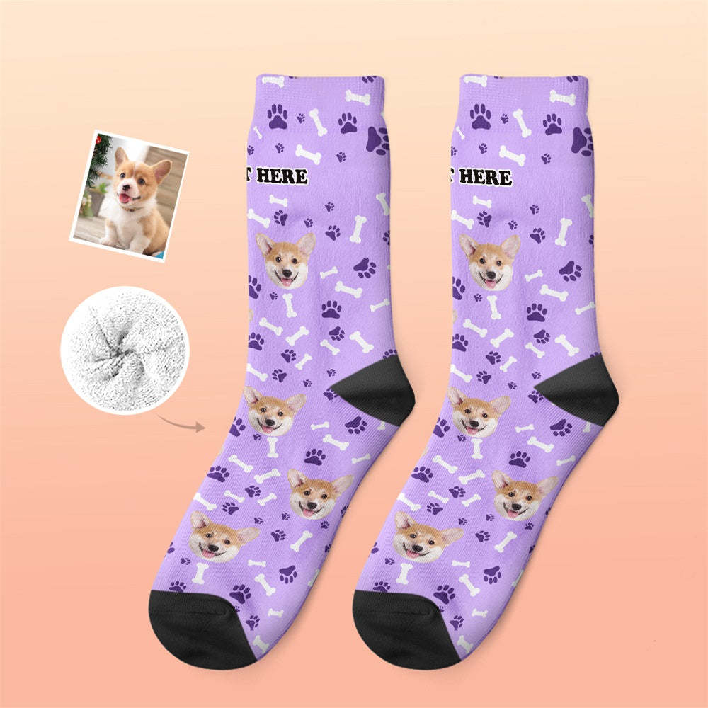 Custom Thick Socks Photo 3D Digital Printed Socks Autumn Winter Warm Socks Dog -