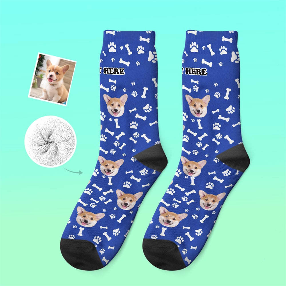 Custom Thick Socks Photo 3D Digital Printed Socks Autumn Winter Warm Socks Dog -
