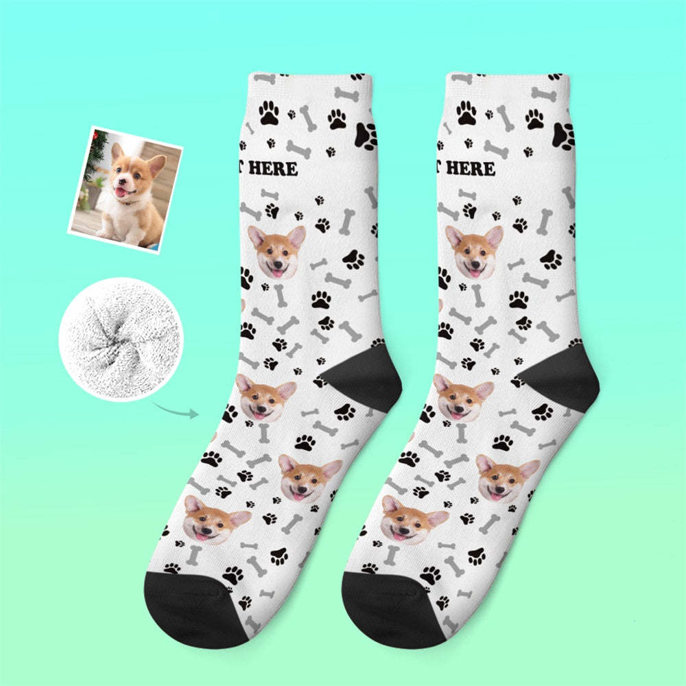 Custom Thick Socks Photo 3D Digital Printed Socks Autumn Winter Warm Socks Dog -