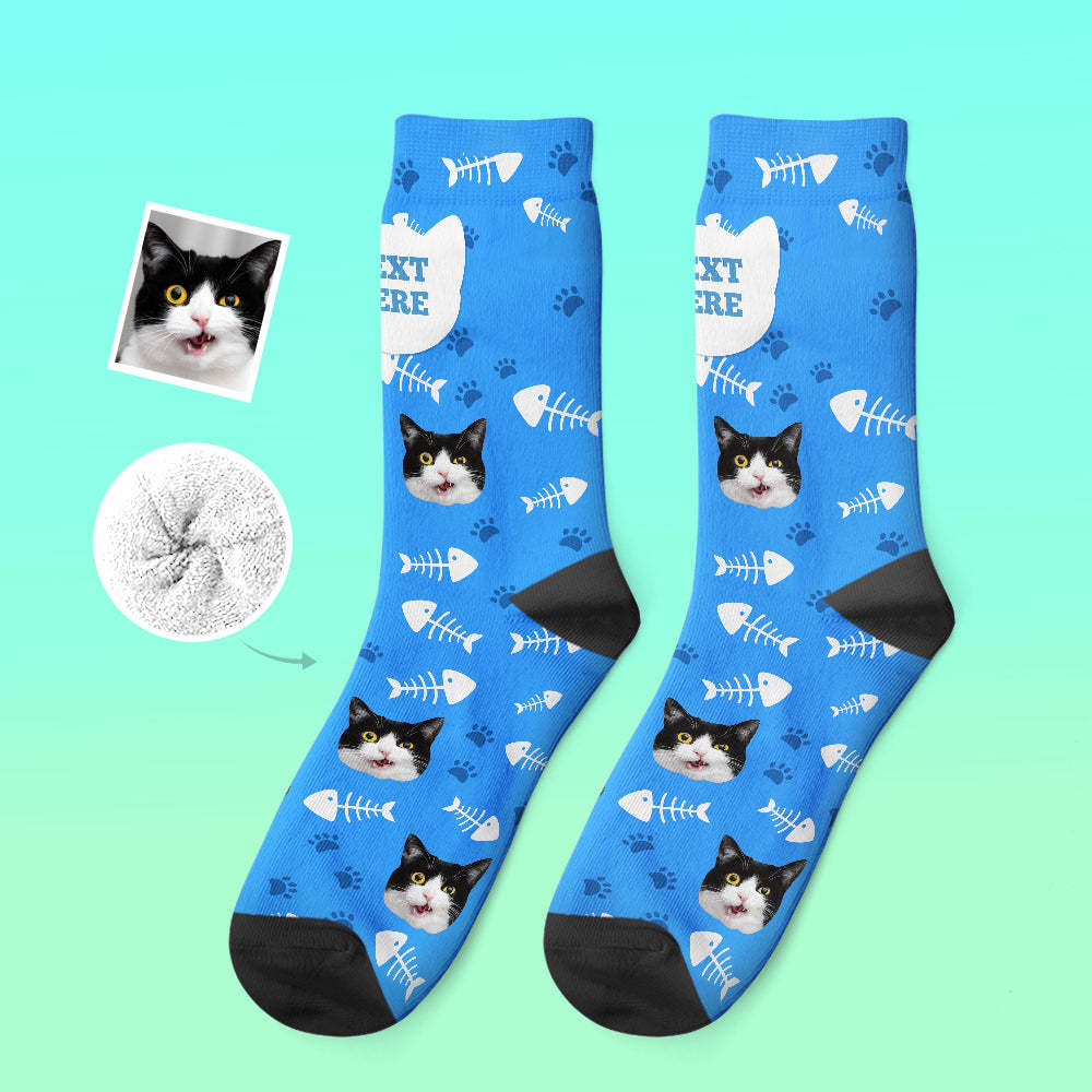 Custom Thick Socks Photo 3D Digital Printed Socks Autumn Winter Warm Socks Cat -