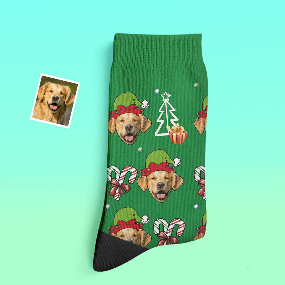 Custom Thick Socks Photo 3D Digital Printed Socks Autumn Winter Warm Socks Christmas Gift For Pet Lover -