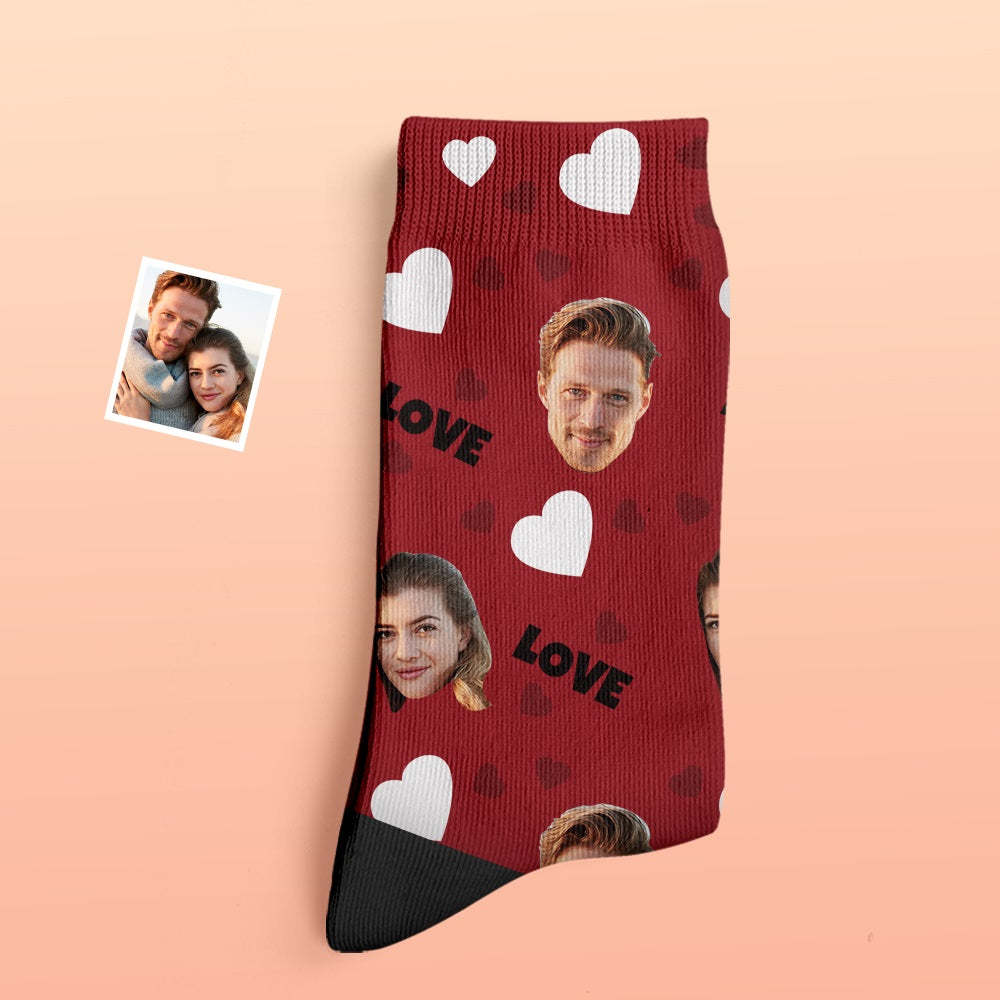 Custom Thick Socks Photo 3D Digital Printed Socks Autumn Winter Warm Socks For Love -