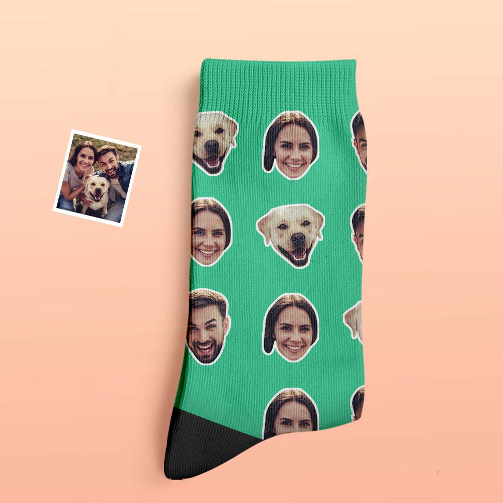 Custom Thick Socks Photo 3D Digital Printed Socks Autumn Winter Warm Socks Two Faces -