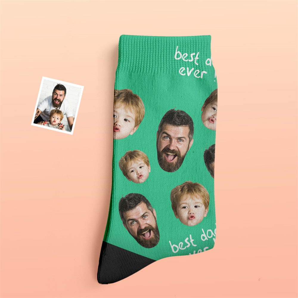 Custom Thick Socks Photo 3D Digital Printed Socks Autumn Winter Warm Socks To The Best Dad -